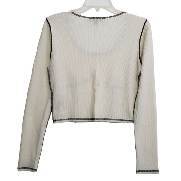 Mixed Threads Los Angeles Women's Scoop Neck Exposed Stitching Blouse, Size Med. - Picture 2 of 8